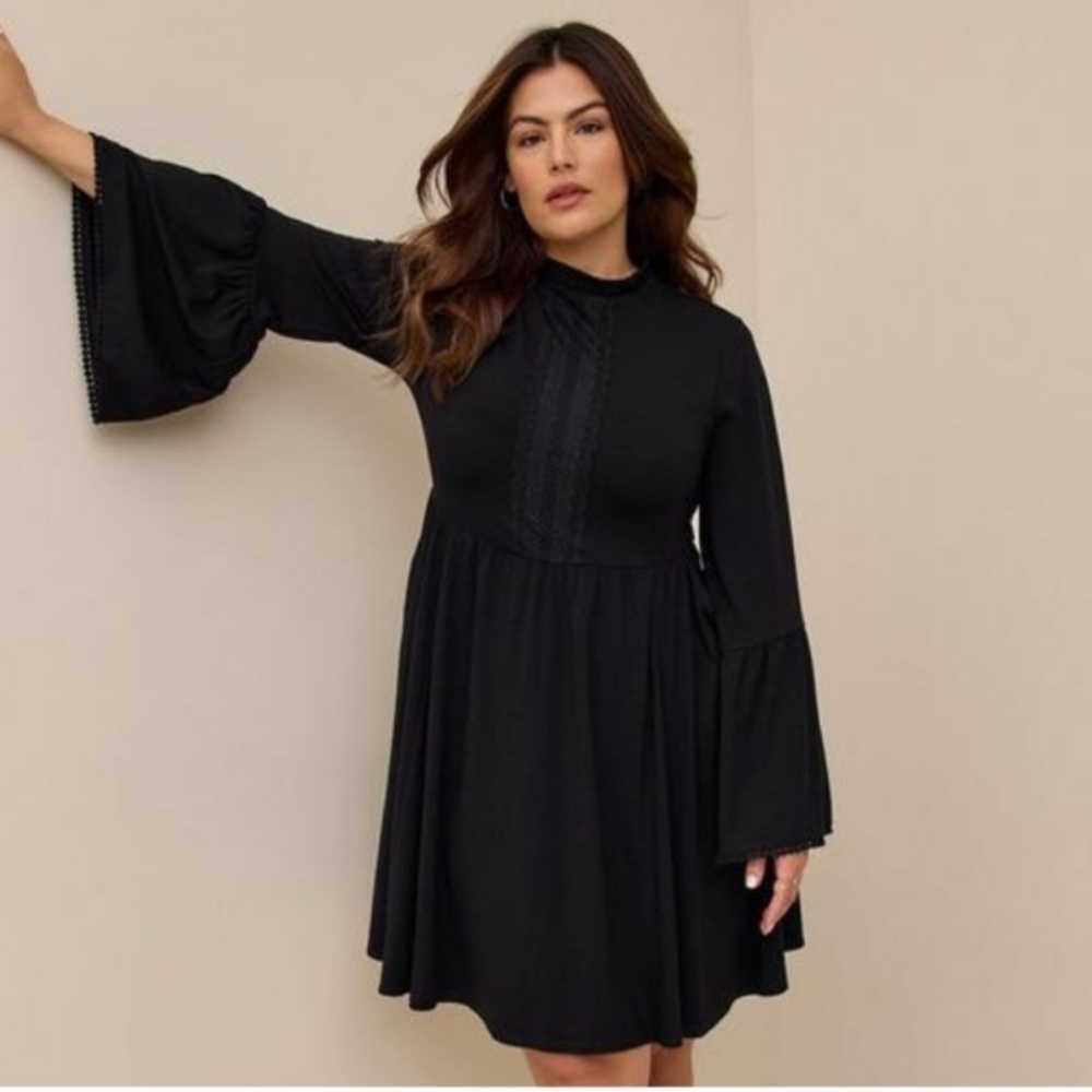 Torrid Skater Dress Women’s Boho Bell Sleeves